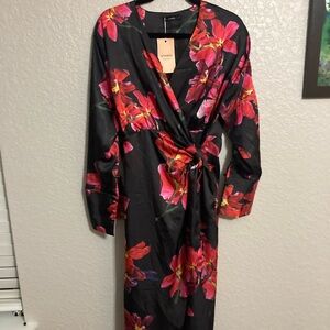 Satin Wrap dress